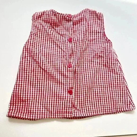 Vintage Bon Bebe Ladybug Gingham Baby Girl Sleeveless Top - Picture 4 of 10
